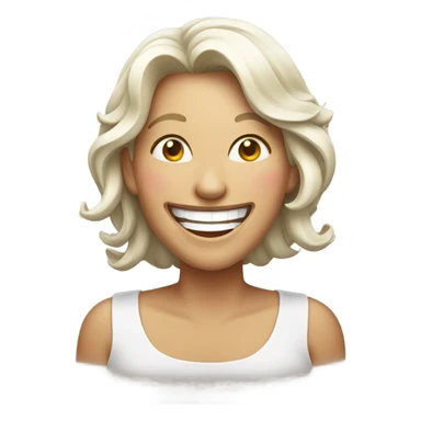 Female laughing Christmas emoji sticker