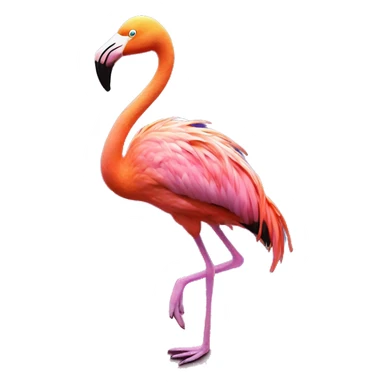 Psychedelic flamingo in outer space sticker