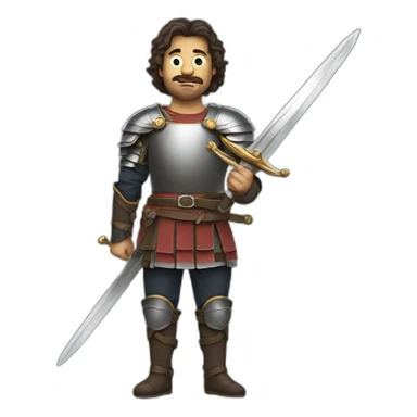 unarmored man with sword and buckler sticker