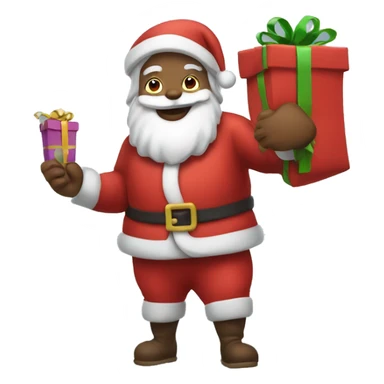 Santa carrying presents sticker