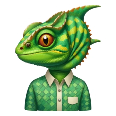 A chameleon with a shirt that says CELANS sticker