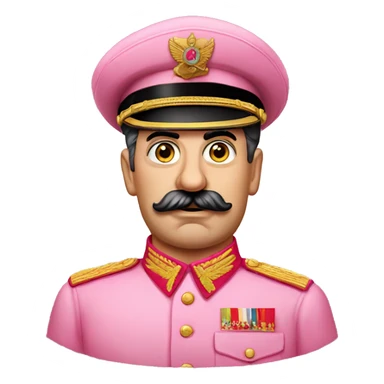 Joseph Stalin dressed in a pink dress sticker
