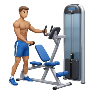 man with blue shorts exercising using side-deltoid-machine sticker