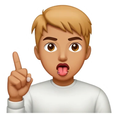 tongue out and middle finger sticker