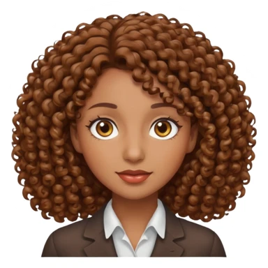 professional, curly broen lady with ghazel eyes sticker
