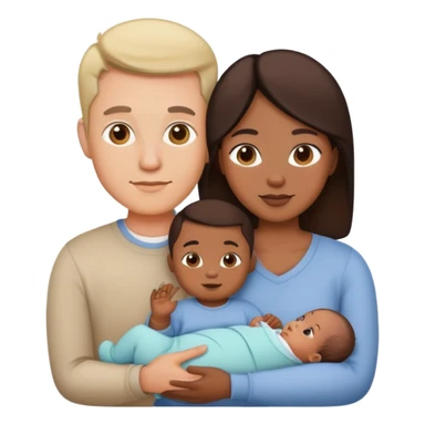 Family mom dad and baby sticker