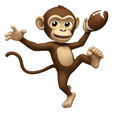 Monkey kicking football sticker