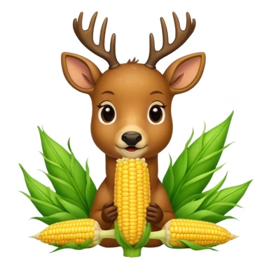 Deer eating corn on the cob sticker