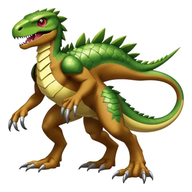  Cool Edgy Shiny Digimon-Fakemon-Raptor-Reptile full body sticker