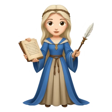 medieval female poet sticker