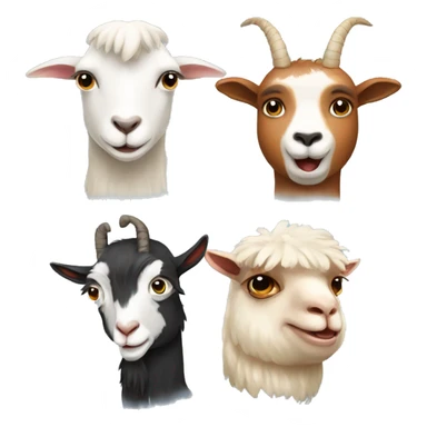Goat, alpaca and goose sticker