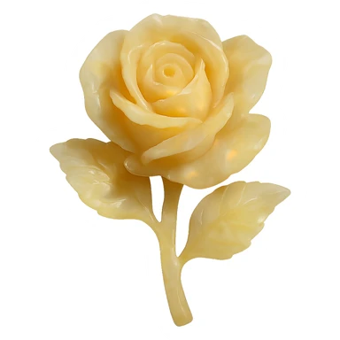 yellow Opal crystal rose flower, remove background sticker