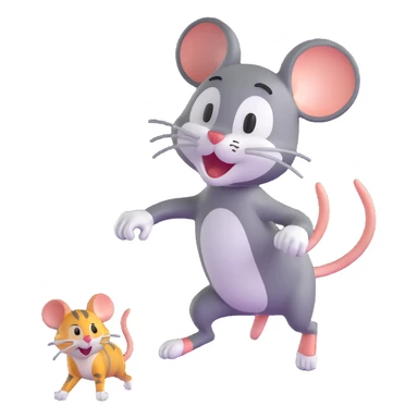 Tom cat chasing Jerry mouse sticker