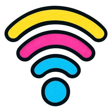 colorful wifi signal icon vibrant colors sticker