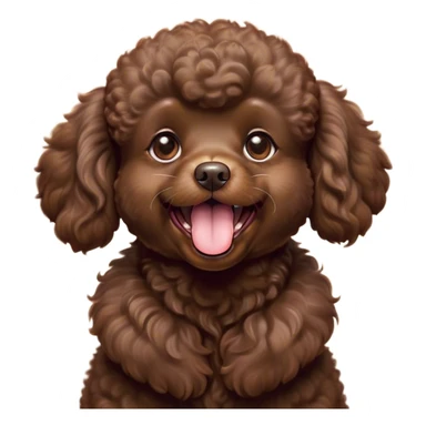 Cinematic Cute Yawning Chocolate Poodle Portrait Emoji, Head tilted slightly with a dramatic, wide-open yawn, displaying a soft, curly chocolate Fur with a refined texture, floppy ears slightly drooping, round brown eyes barely open in drowsy contentment, Simplified yet irresistibly adorable features, highly detailed, glowing with a soft, cozy glow, high shine, relaxed yet expressive, stylized with a touch of whimsy, bright and endearing, soft glowing outline, capturing the essence of a sleepy yet affectionate companion, so drowsy it feels like it could stretch right out of the screen and curl up for a nap! sticker