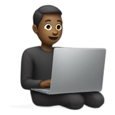 emoji person using laptop sticker