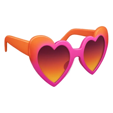 Pink and orange heart sunglasses  sticker