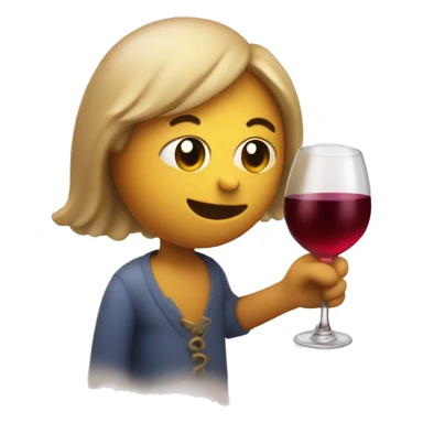 A tipsy hearth holding a wine bottle, looking off-balance in a soft, dreamy blur sticker