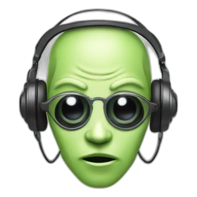 Attitude alien with headsets sticker