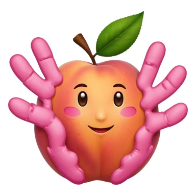 Peach with handprints sticker