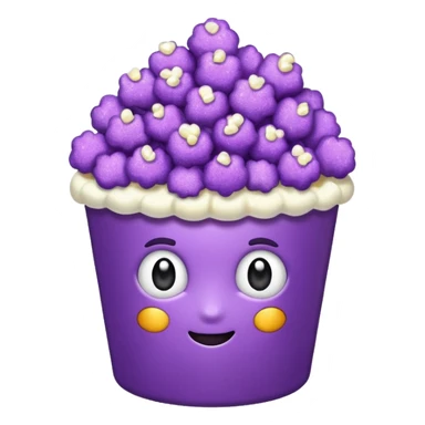 Glitter purple popcorn sticker