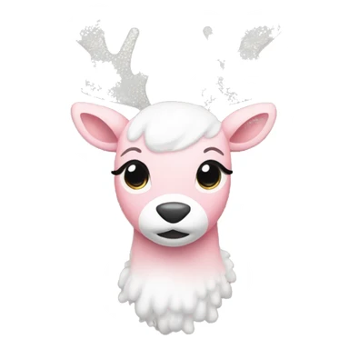 sparkly light pink and white pretty reindeer sticker