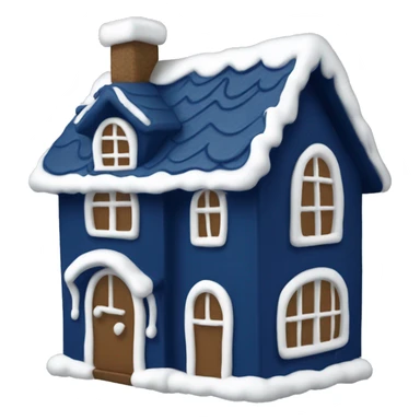 Navy blue gingerbread house sticker