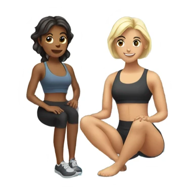 woman working out with friend sticker