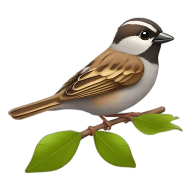 little bird Sparrow drinking tea sticker
