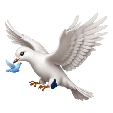 a dove flies with a letter in its paws sticker