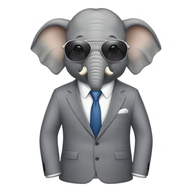 elephant gangster with sunglasses and suit sticker