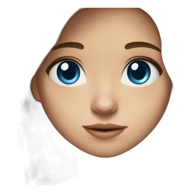 Girl blue eyes long brown hair sticker