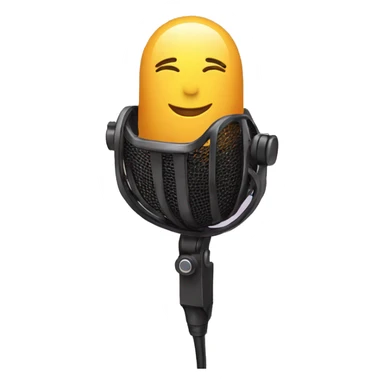 hand holding mic towards the screen sticker