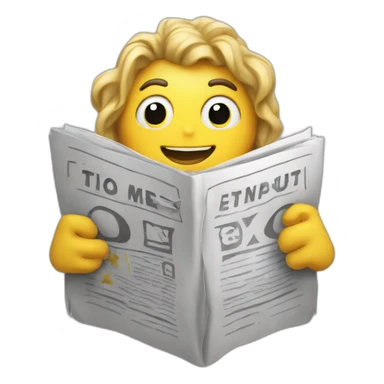 a  cartoon star holding a newspaper sticker