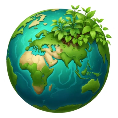 globe with plants sprouting all over it sticker