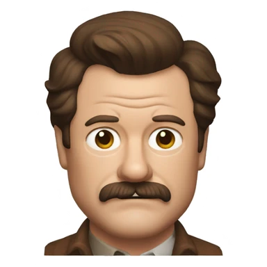 Ron Swanson smiling with a steal  sticker
