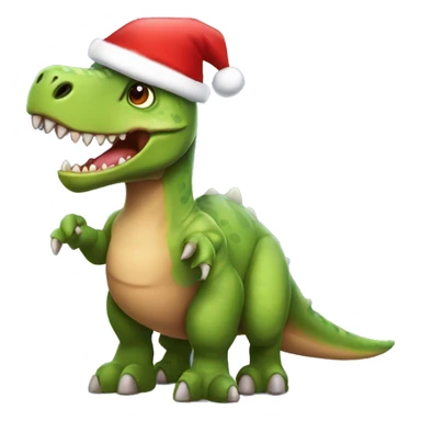 dinosaur wearing santa hat sticker