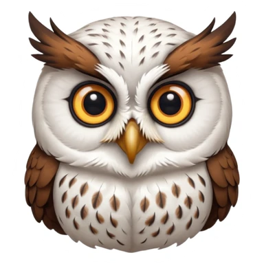 white olw, 45 degree rotate head, questionning sticker