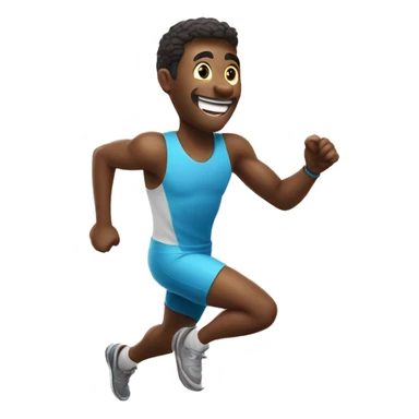 Happy man running a sprint on holidays sticker