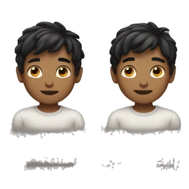 two boys with black hair sticker