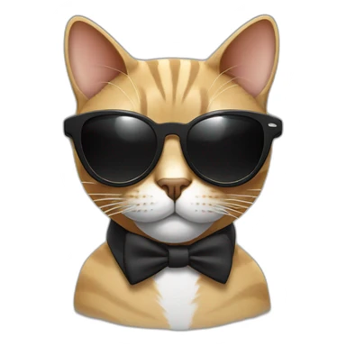 Cat with sunglasses, smok, looking like mafia sticker