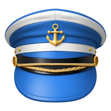 white captain hat with blue circle closeup alone sticker