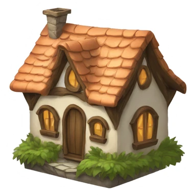 elf house with rolled roof sticker