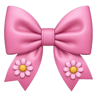 pink cute aesthetic bow with flowers no background sticker