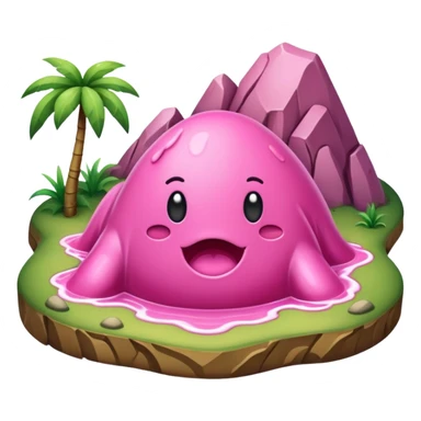 pink slop prehistoric landscape  sticker