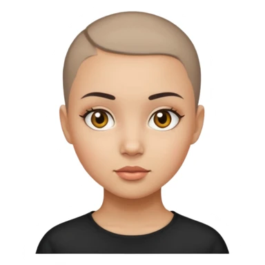 HAZEL EYES BLACK BLACK BUZZ CUT LIGHT SKIN ROUND FACE GIRL sticker
