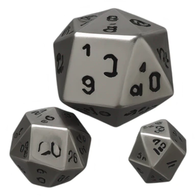 1d20 dice 20 sides magic metal sticker