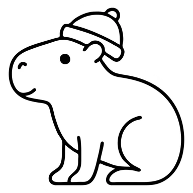 A friendly capybara with a hat or beanie on its head sticker
