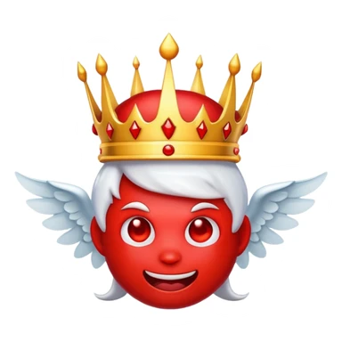 Devil emoji with the angel's crown sticker