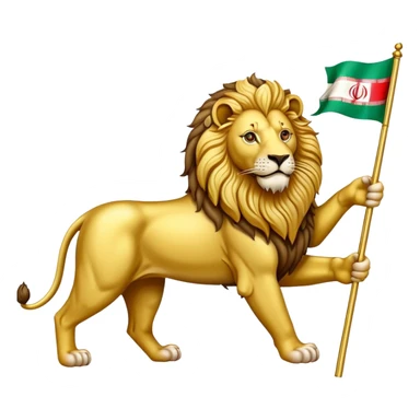 iran flag with lion sticker